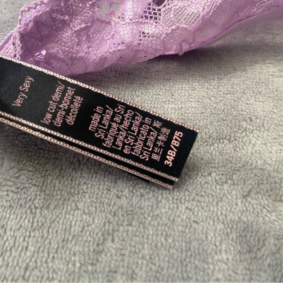 New! Victoria’s Secret Lilac Fishnet Lace Unlined Low Cut Demi Bra 10344 - Picture 8 of 10